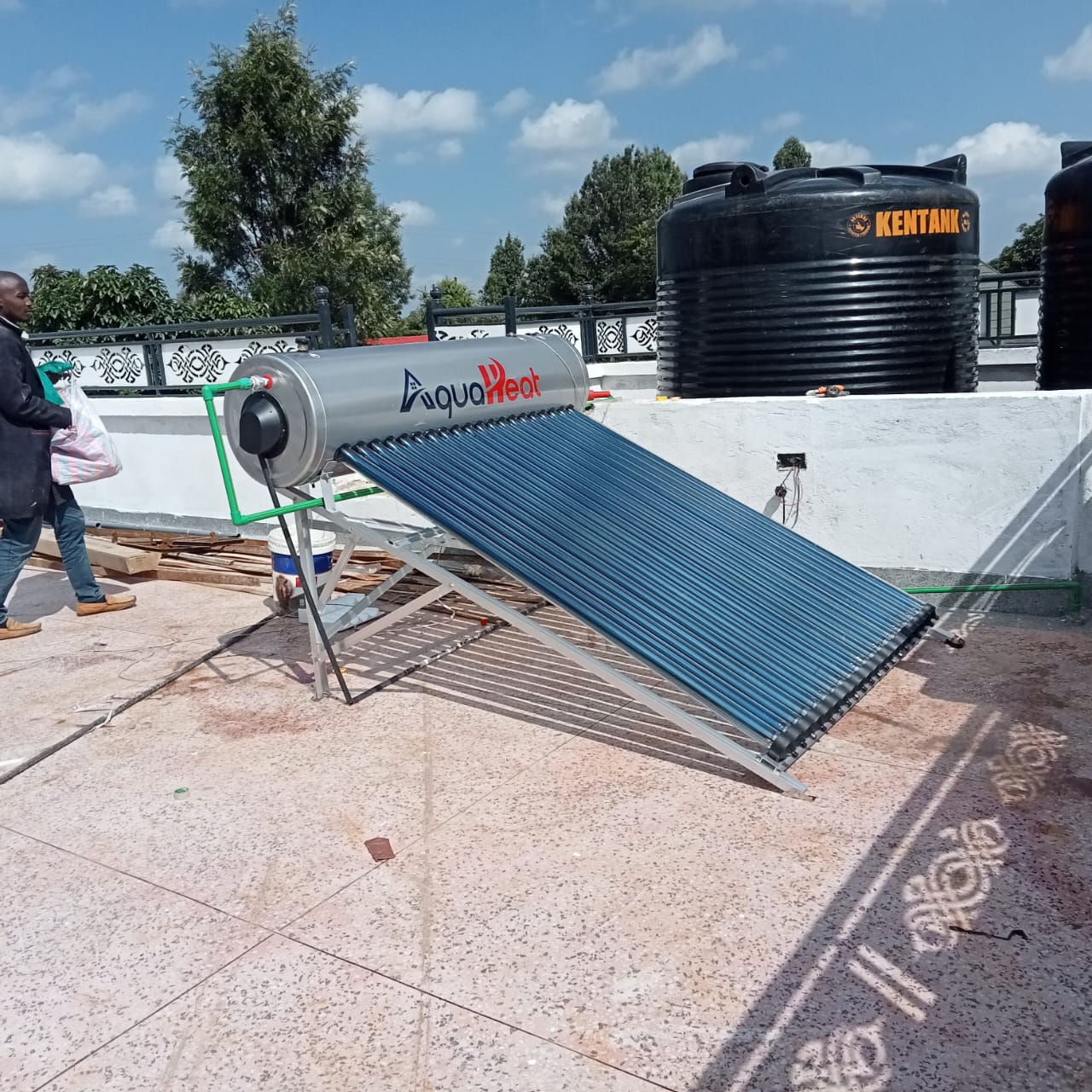 Aquaheat solar water heater installation in Kenya